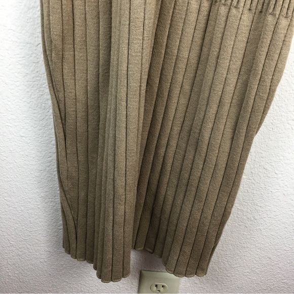 Open Edit Women's Tan Rib Tank Midi Stretch Knit Dress No Size Tag - Picture 7 of 13